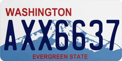 WA license plate AXX6637