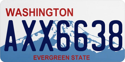 WA license plate AXX6638