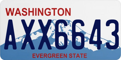 WA license plate AXX6643