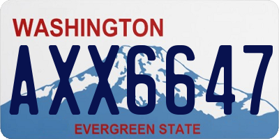 WA license plate AXX6647