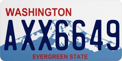 WA license plate AXX6649