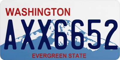WA license plate AXX6652