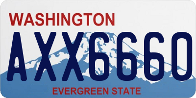 WA license plate AXX6660