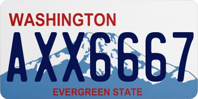 WA license plate AXX6667