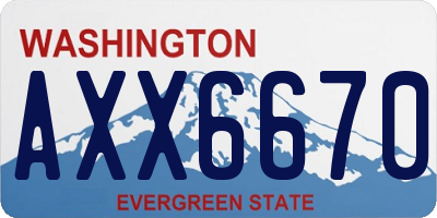 WA license plate AXX6670