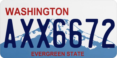 WA license plate AXX6672