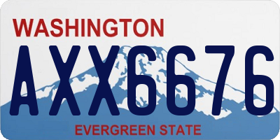 WA license plate AXX6676