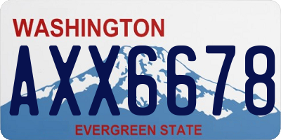 WA license plate AXX6678