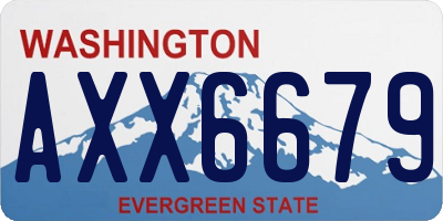 WA license plate AXX6679