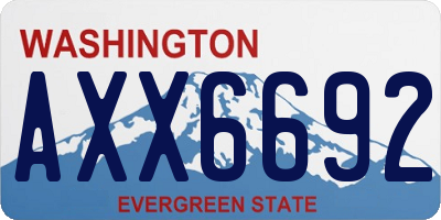 WA license plate AXX6692