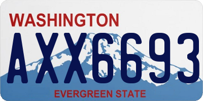 WA license plate AXX6693