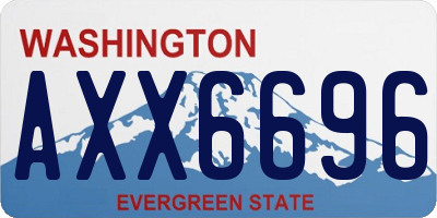 WA license plate AXX6696