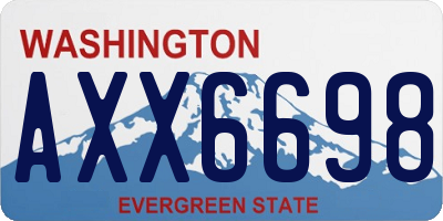WA license plate AXX6698