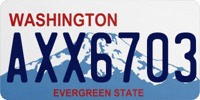 WA license plate AXX6703