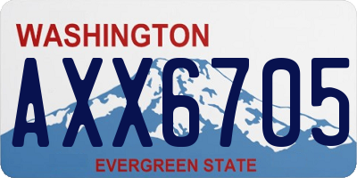 WA license plate AXX6705