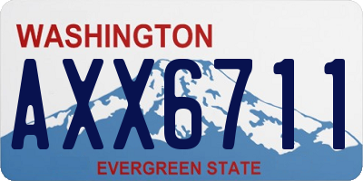 WA license plate AXX6711