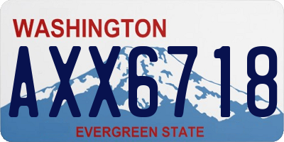 WA license plate AXX6718