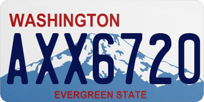 WA license plate AXX6720