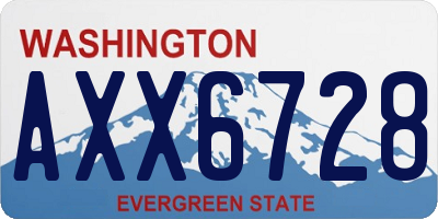 WA license plate AXX6728