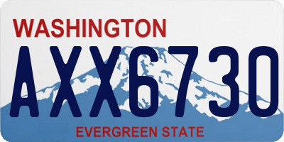 WA license plate AXX6730