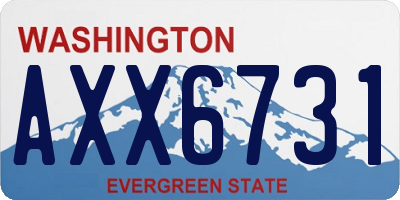 WA license plate AXX6731