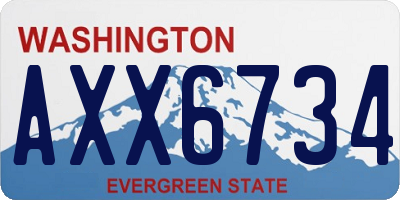 WA license plate AXX6734