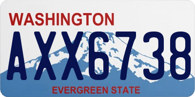 WA license plate AXX6738