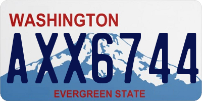 WA license plate AXX6744