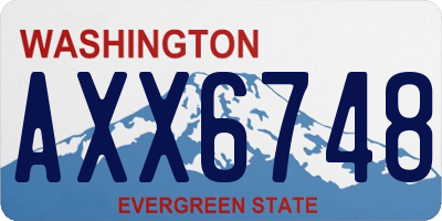 WA license plate AXX6748