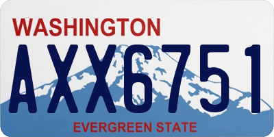 WA license plate AXX6751