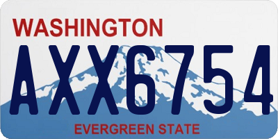 WA license plate AXX6754
