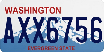 WA license plate AXX6756
