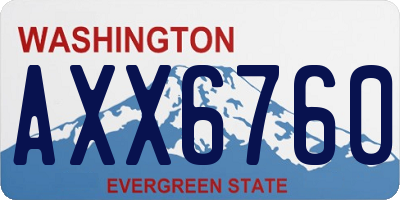 WA license plate AXX6760