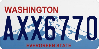 WA license plate AXX6770