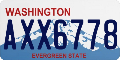 WA license plate AXX6778