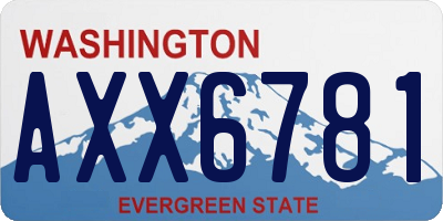 WA license plate AXX6781