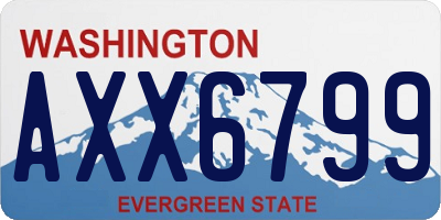WA license plate AXX6799