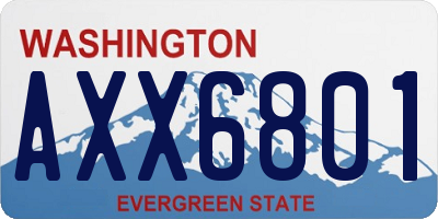 WA license plate AXX6801
