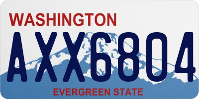 WA license plate AXX6804