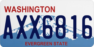 WA license plate AXX6816