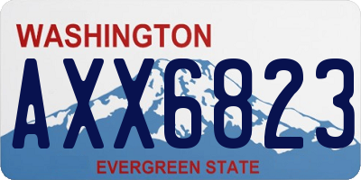 WA license plate AXX6823