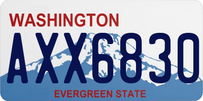 WA license plate AXX6830
