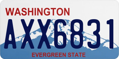 WA license plate AXX6831