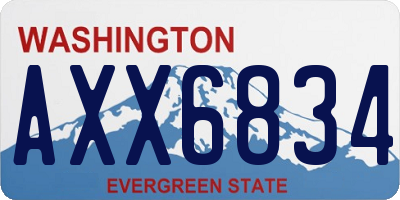 WA license plate AXX6834