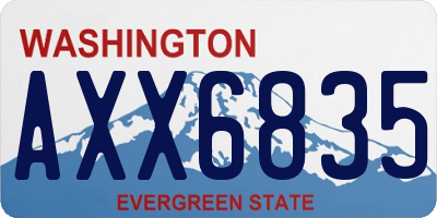 WA license plate AXX6835