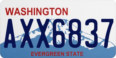 WA license plate AXX6837
