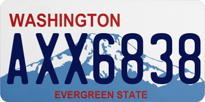 WA license plate AXX6838