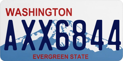 WA license plate AXX6844