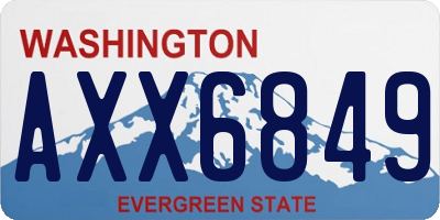 WA license plate AXX6849