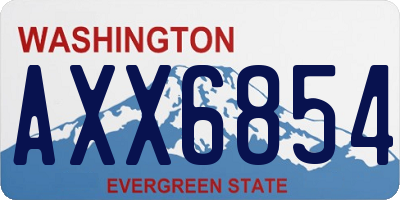 WA license plate AXX6854